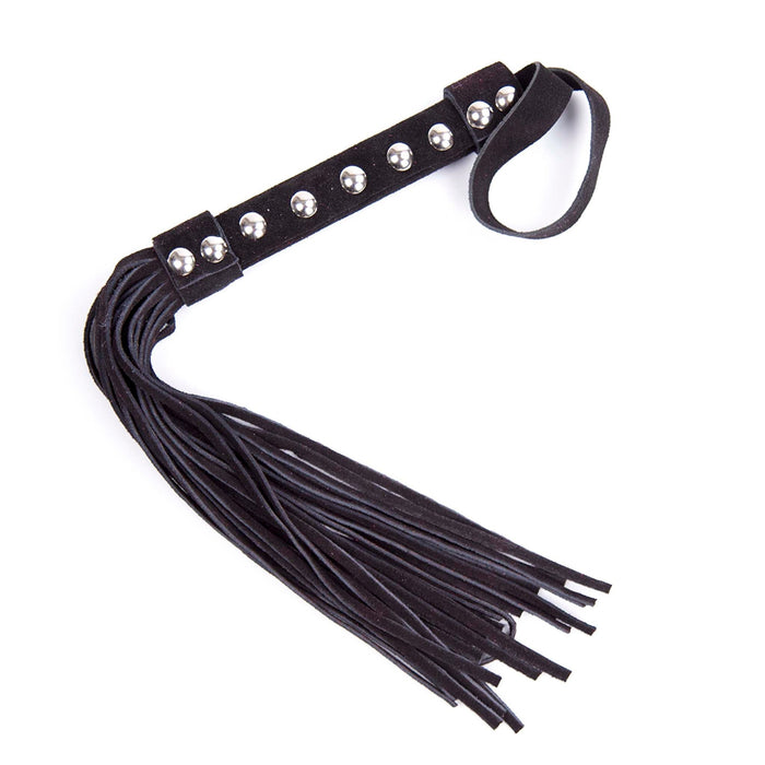 Smart Moves - Lederen Flogger met Studs - 39 cm - Zwart-Laced-up.nl