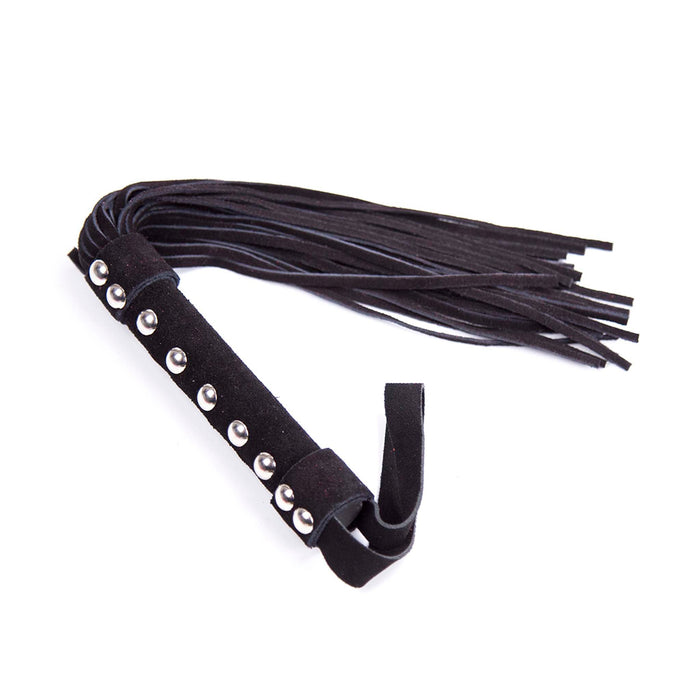 Smart Moves - Lederen Flogger met Studs - 39 cm - Zwart-Laced-up.nl