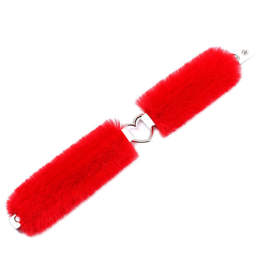 Smart Moves - Love Collar - Kunstfell - Herzförmiger Ring - Rot - Laced-up.nl