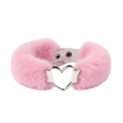Smart Moves - Love Collar - Faux Fur - Heart-Shaped Ring - Pink-Laced-up.nl