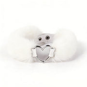 Smart Moves - Love Collar - Faux Fur - Heart-Shaped Ring - White-Laced-up.nl