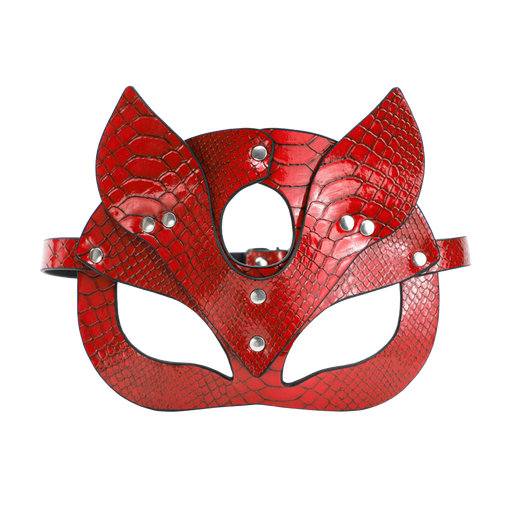 Smart Moves - Masker Kat - Slangenprint PU Leer - Rood-Erotiekvoordeel.nl