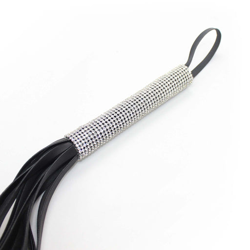 Smart Moves - PU Flogger met Diamantjes Handvat - 70 cm - Zwart-Laced-up.nl