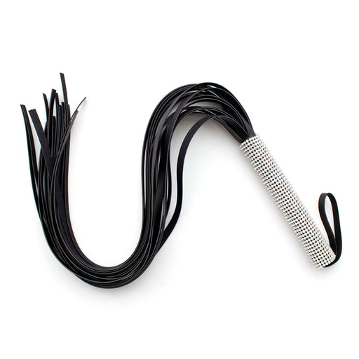 Smart Moves - PU Flogger met Diamantjes Handvat - 70 cm - Zwart-Laced-up.nl