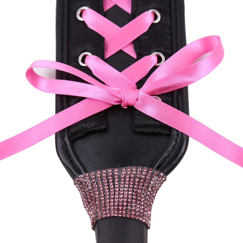 Smart Moves - Paddle - 36 cm Diamanten - Zwart met Roze Lint-Laced-up.nl