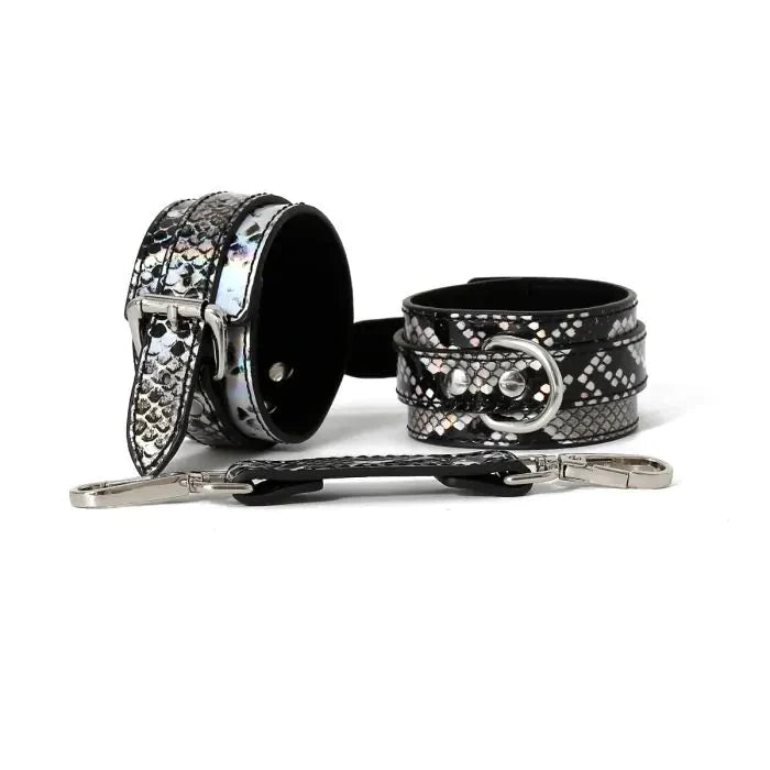 Smart Moves - Polsboeien - PU Leer - Slangenprint Zwart/Zilver-Laced-up.nl