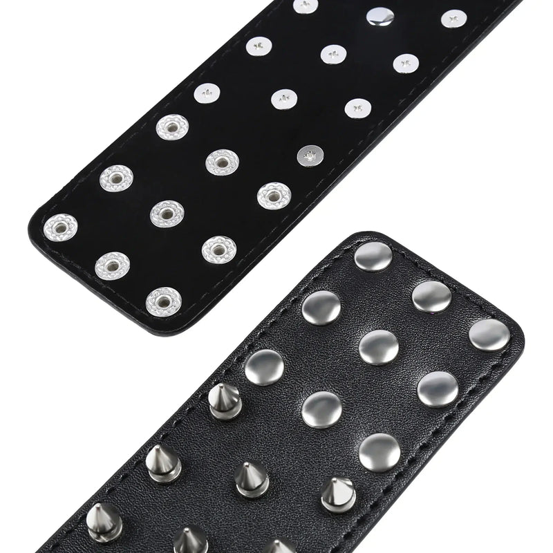 Smart Moves - Polsboeien - Zwarte Handboeien van PU Leer en Spikes-laced-up.nl