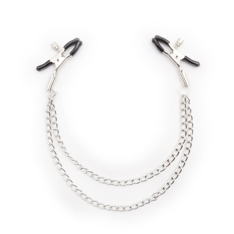 Smart Moves - Tepelklemmen met Dubbele Ketting - Zilver-Erotiekvoordeel.nl