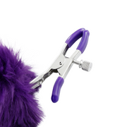 Smart Moves - Pinces à seins avec pompons duveteux - Violet - Laced-up.nl