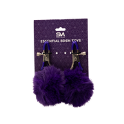 Smart Moves - Pinces à seins avec pompons duveteux - Violet - Laced-up.nl