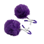 Smart Moves - Pinces à seins avec pompons duveteux - Violet - Laced-up.nl