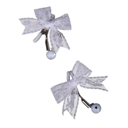 Smart Moves - Nipple Clamps with Lace Bow and Bells - Silver/White - Laced-up.nl