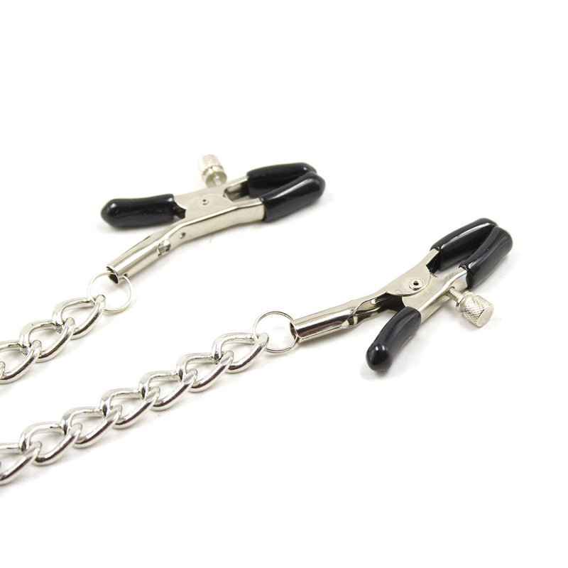 Smart Moves - Nipple Clamps and Labia Clamps on a Chain - Adjustable - Silver-Laced-up.nl