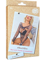 Snapshot - #badinbad - Body met Mouwen en Strass steentjes - One Size - Zwart-Laced-up.nl