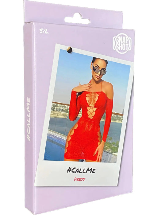 Snapshot - #callme - Mini Jurkje Off-Shoulder - One Size - Rood-Laced-up.nl