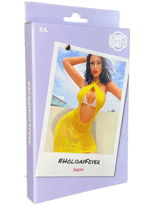 Snapshot - #holidayfever - Kanten Mini Jurkje - One Size - Geel-Laced-up.nl