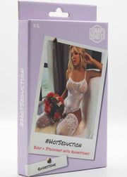 Snapshot - #hotseduction - Body et bas à strass - Taille unique - Blanc - Laced-up.nl