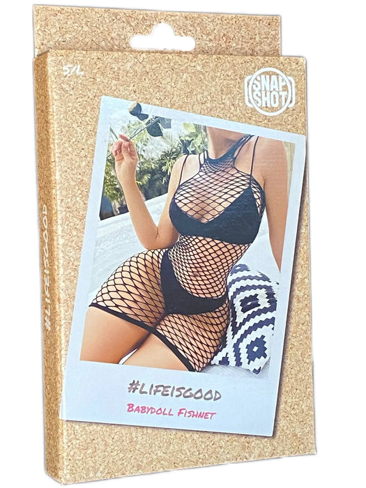 Snapshot - #lifeisgood - Mini Jurk Visnet - One Size - Zwart-Laced-up.nl