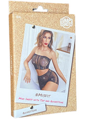 Snapshot - #misfit - Skirt with Top and Rhinestones - One Size - Black-Laced-up.nl