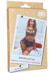 Snapshot - #myvalentine - Mini Jurkje met Handschoenen en Strass steentjes - One Size - Zwart-Laced-up.nl