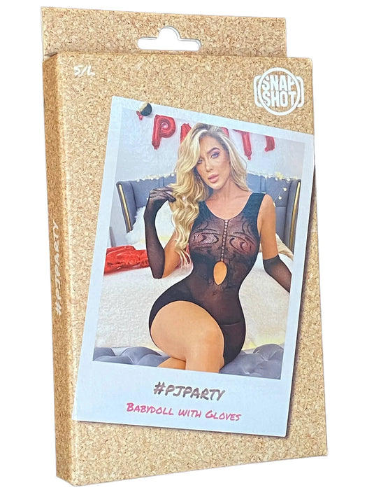 Snapshot - #pjparty - Visnet Mini Jurkje met Handschoenen - One Size - Zwart-Laced-up.nl