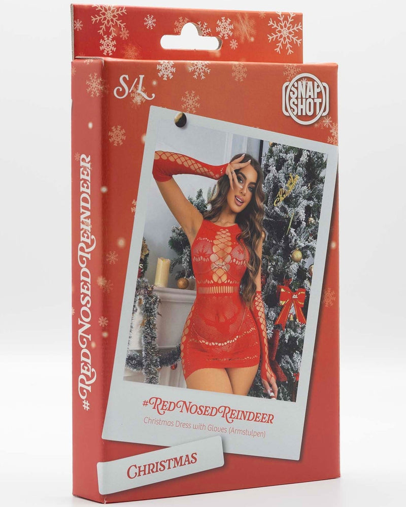 Snapshot - #rednosedreindeer - Sexy Weihnachtskleid aus Netzstoff - Einheitsgröße - Rot - Erotikvorteil.nl