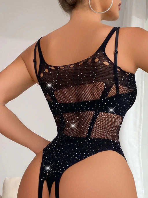 Snapshot - #shutupanddress - Visnet Body met Strass steentjes - One Size - Zwart-Laced-up.nl