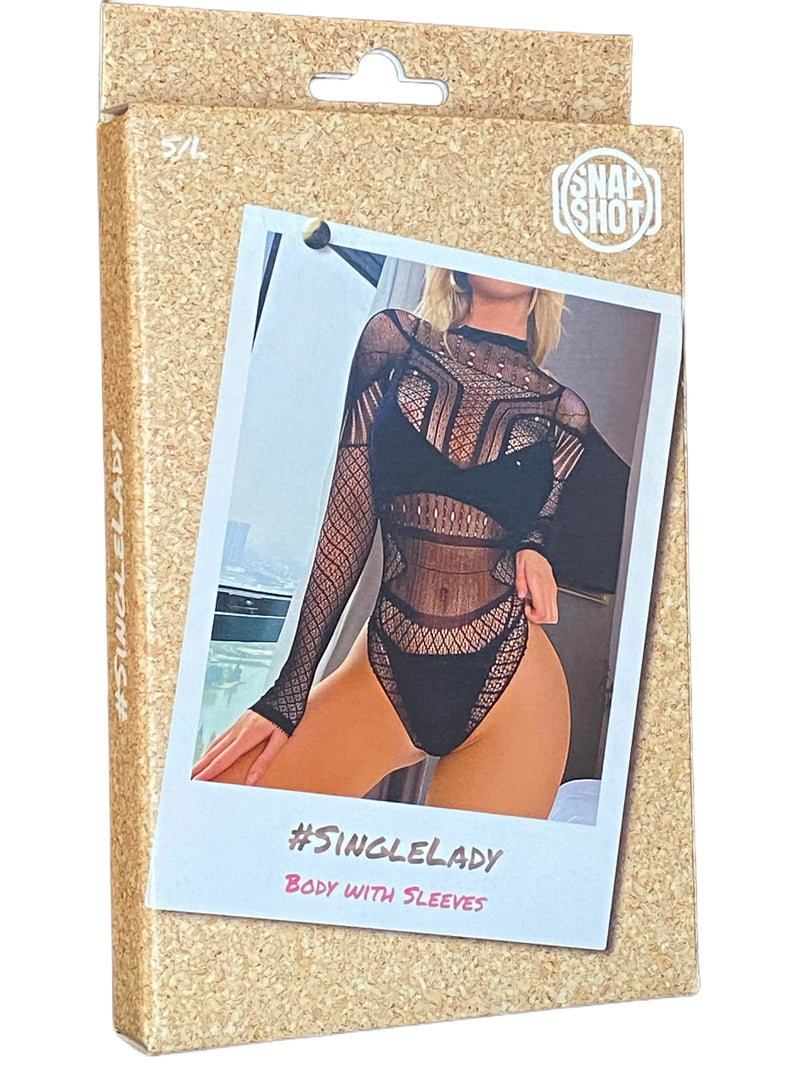 Snapshot - #singlelady - Body met Mouwen - One Size - Zwart-Laced-up.nl