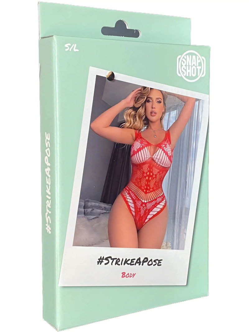 Snapshot - #strikeapose - Body en résille - Taille unique - Rouge-Laced-up.nl
