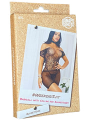 Snapshot - #weekendsuit - Kanten Mini Jurkje met Choker en Strass steentjes - One Size - Zwart-Laced-up.nl