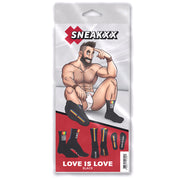 SneakXX - Sneaker Sokken LOVE IS LOVE - Zwart-Erotiekvoordeel.nl