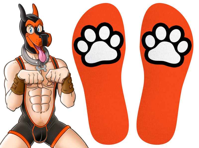 SneakXX - Sneaker Sokken PAW - Neon Oranje-Laced-up.nl