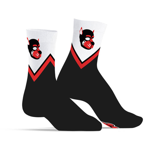 SneakXX - Sneaker Socks PUPPY HOOD - Black/Red/White-Laced-up.nl