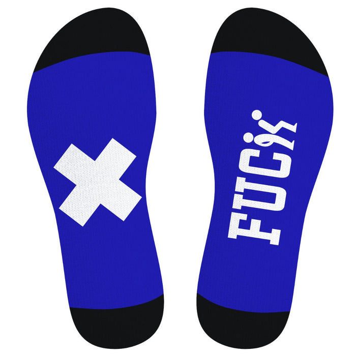 SneakXX - Voetbal Sokken FUCK - Blauw-Laced-up.nl