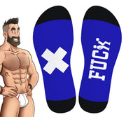 SneakXX - Voetbal Sokken FUCK - Blauw-Laced-up.nl