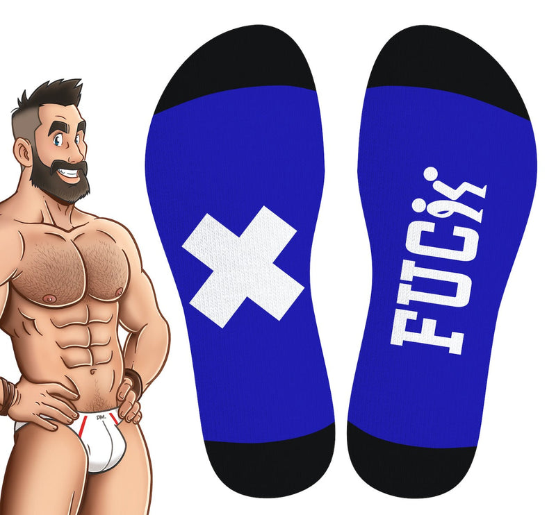 SneakXX - Voetbal Sokken FUCK - Blauw-Laced-up.nl
