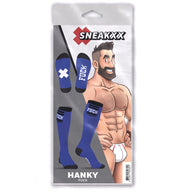 SneakXX - Voetbal Sokken FUCK - Blauw-Laced-up.nl