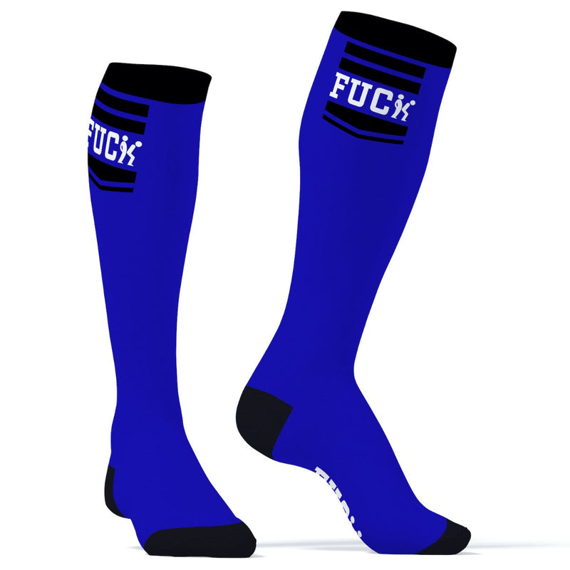 SneakXX - Voetbal Sokken FUCK - Blauw-Laced-up.nl