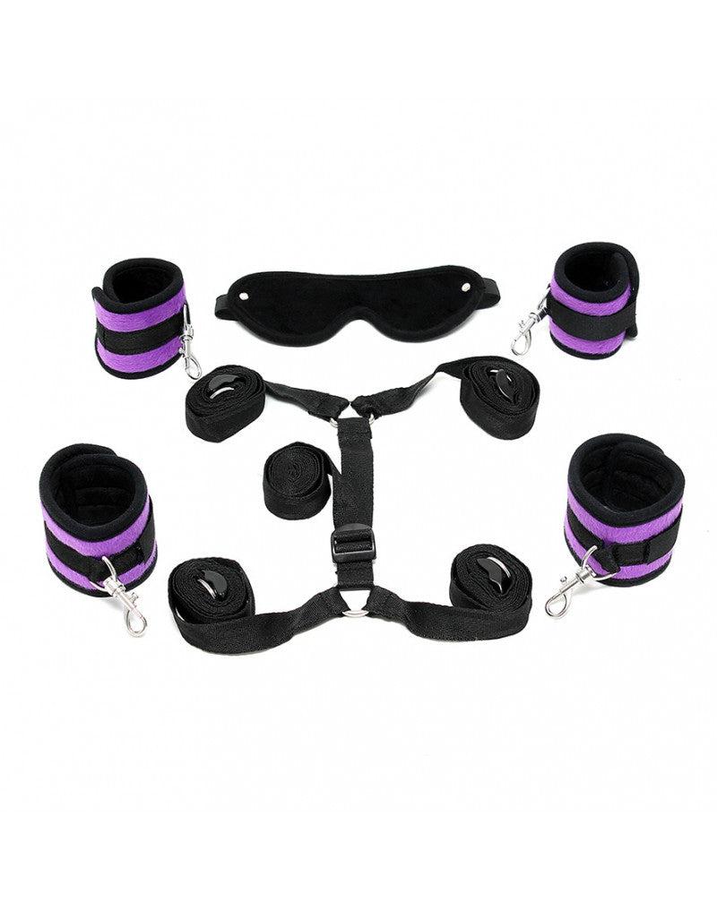 Rimba - Soft Bondage - Bed Bondage Boeienset - Zwart/Paars-Laced-up.nl