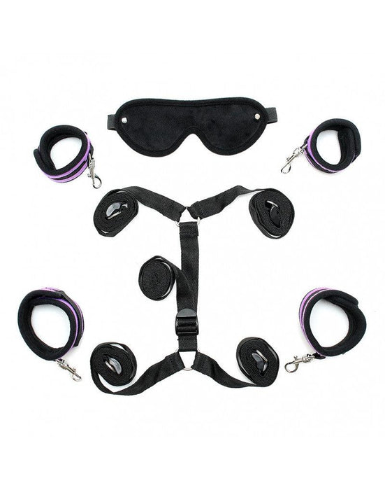Rimba - Soft Bondage - Bed Bondage Boeienset - Zwart/Paars-Laced-up.nl