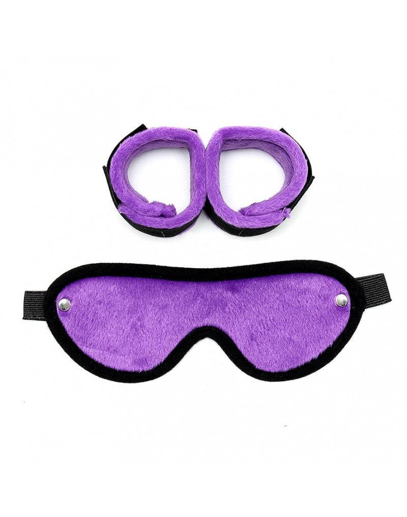 Rimba - Soft Bondage Boeien Met Masker - Zwart/Paars-Laced-up.nl