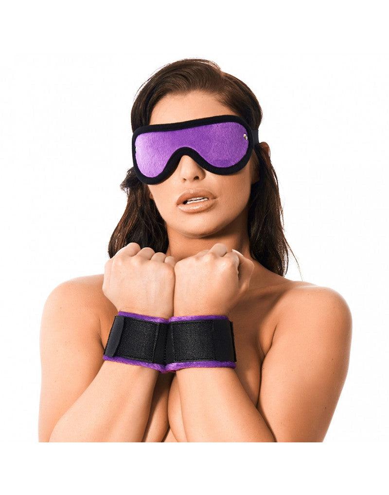 Rimba - Soft Bondage Boeien Met Masker - Zwart/Paars-Laced-up.nl