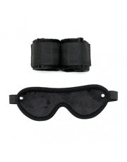 Rimba - Soft Bondageset handboeien En blinddoek - Zwart-Laced-up.nl
