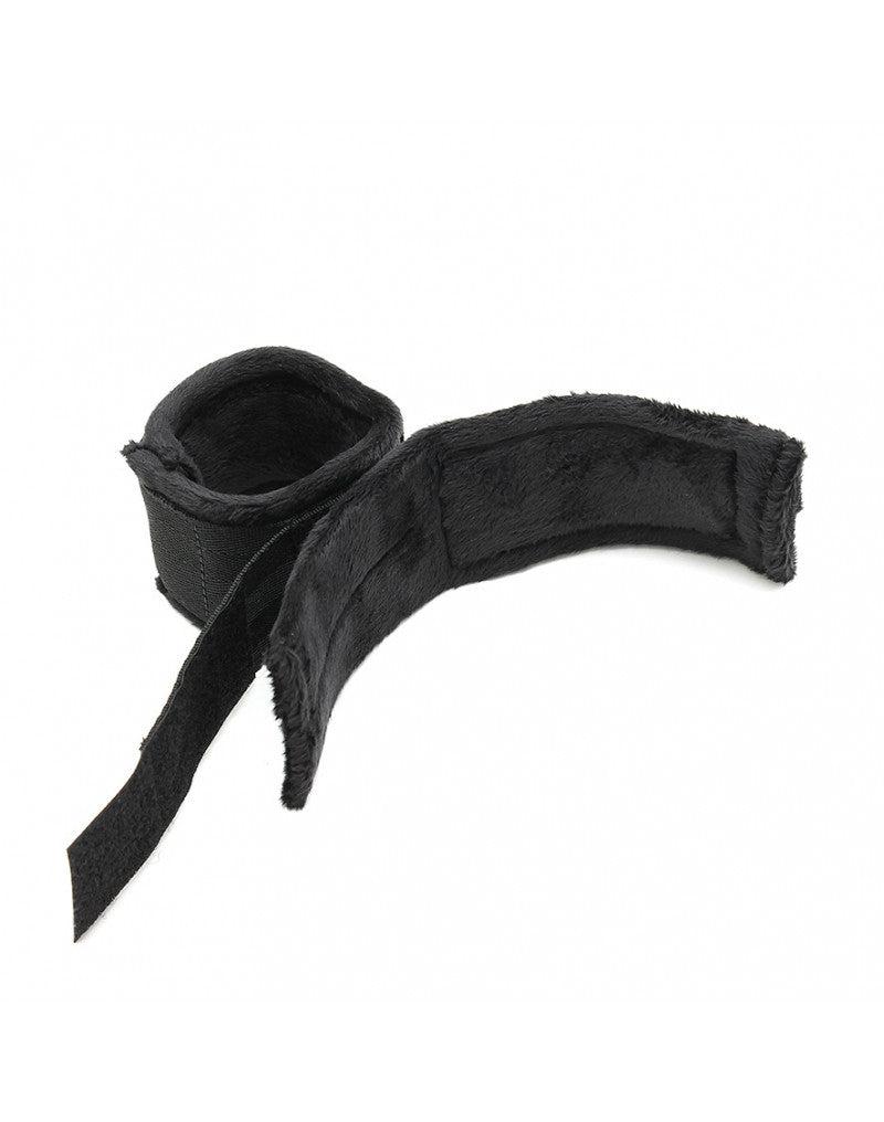 Rimba - Soft Bondageset handboeien En blinddoek - Zwart-Laced-up.nl
