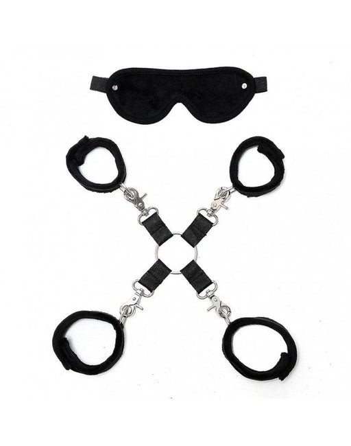 Rimba - Soft Bondage Set Met klittenband (6-delig) - Zwart-Laced-up.nl