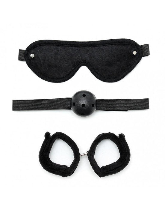 Rimba - Soft Bondage Set Met klittenband En gag (3-delig)-Laced-up.nl