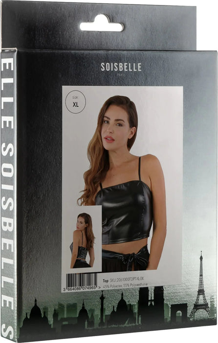 Soisbelle Paris - Leatherlook Top met rits achter - Maat XL - Zwart-Laced-up.nl