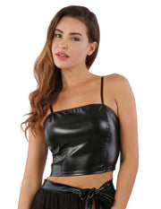Soisbelle Paris - Leatherlook Top met rits achter - Maat XL - Zwart-Laced-up.nl