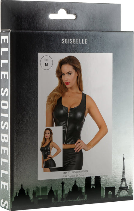 Soisbelle Paris - Wetlook Top - Gekruiste Rugbandjes - Zwart-Laced-up.nl