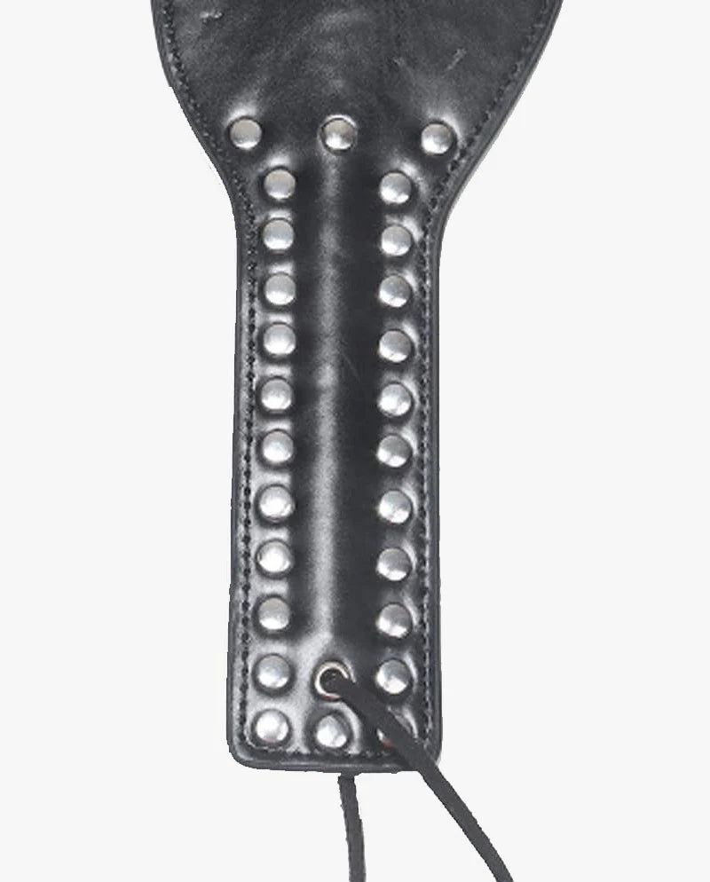 Leren Spanking Plak - Studded Hand - Zwart-Laced-up.nl